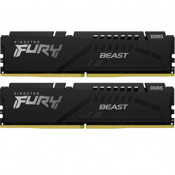 Пам'ять DDR5 64GB (2x32GB) 6400 MHz Beast Black EXPO Kingston Fury (ex.HyperX) KF564C32BBEK2-64