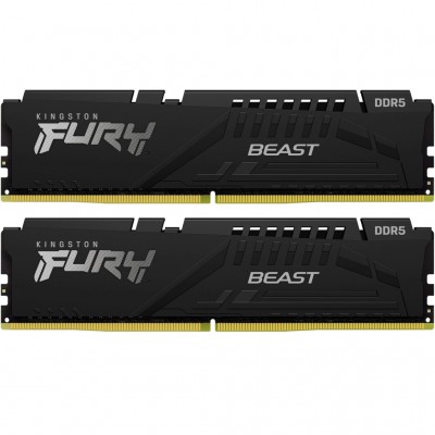 Пам'ять DDR5 64GB (2x32GB) 6400 MHz Beast Black Kingston Fury (ex.HyperX) KF564C32BBK2-64
