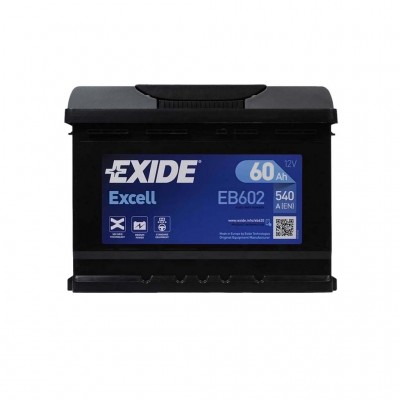 Акумулятор автомобільний EXIDE EXCELL 60Ah Н Ев (-/+) (540EN) (EB602)