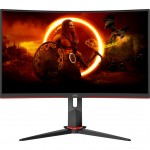 Монітор 27" AOC C27G2Z3/BK, VA, 280Гц, 0,5ms, вигнутий, HDMIx2, DP, HAS, чорний з червоним