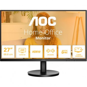 Монітор 27" AOC U27B3A, IPS, 4K UHD, HDMIx2, DP, колонки, чорний