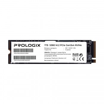 SSD 1TB Prologix S380 M.2 2280 PCIe 3.0 x4 NVMe TLC (PRO1000GS380) 3400 МБ/с та 2100 МБ/с