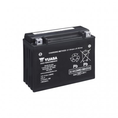 Акумулятор автомобільний Yuasa 12V 22,1Ah High Performance MF VRLA Battery (YTX24HL-BS)