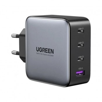Зарядний пристрій 3xUSB 100W (3xUSB-C + USB-A) Gan Tech Fast GAN Charger чорний CD226 Ugreen (40747)
