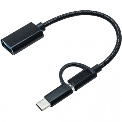 Переходник USB Type-C, micro USB Lapara (LA-Type-C-MicroUSB-adaptor black) перехідник, micro USB, USB