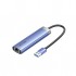 USB-хаб Vention USB 3.0 to USB 3.0x3/RJ45/Type-C Hub Blue Aluminum (TGFSB)