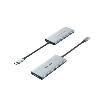 USB-хаб Vention USB 3.1 Type-C to HDMI/USB 3.0x3/SD/TF/PD 100W 7-i (TOPHB)