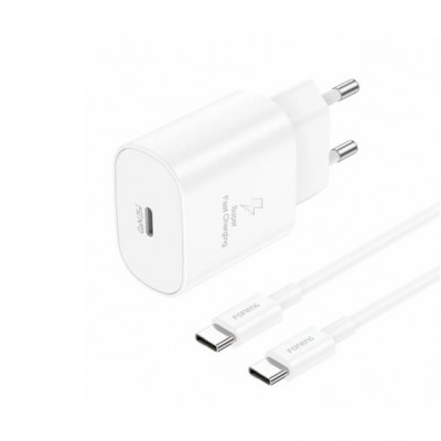 Зарядний пристрій Foneng EU51 (USB-Сх3A) White (EU51-CH-W) + кабель USB Type C