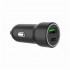 Зарядний пристрій Gembird 1xUSB-A (18W QC3.0) + 1xUSB-C (20W PD) black (TA-UC-A2PDQC20-CAR-01)