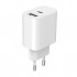 Зарядний пристрій Gembird 1xUSB-A+1xUSB-C 5V/2.4A (12W) white (TA-UC-2AC12-01)
