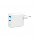 Зарядний пристрій Gembird 1хUSB-A (QC3.0 18W) + 1xType-C (PD 65W) white (TA-UC-PDQC65L-W-01)