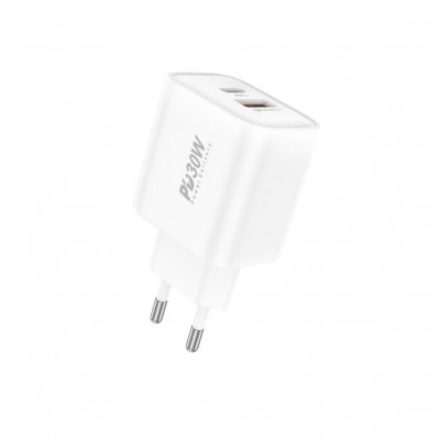 Зарядний пристрій Foneng PD30W (1xUSB, 1xType-C) White (EU52-CH)