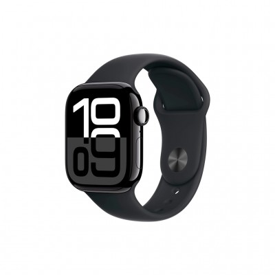 Смарт-годинник Apple Watch Series 10 GPS 42mm Jet Black Aluminium Case with Black Sport Band - M/L (MWWF3QH/A)