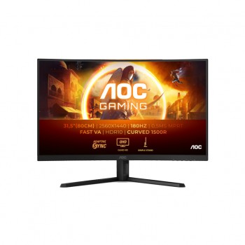 Монітор 31.5" AOC CQ32G4VE, VA, QHD, 180Гц, 0,5 мс, вигнутий, 2хHDMI, DP, чорно-сірий