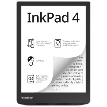 Електронна книжка PocketBook InkPad 4 (PB743G), IPX8, Stardust Silver ( PB743G-U-WW )