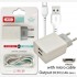 Зарядний пристрій XO L65 (2USBх2.4A) White (L65-M-WH) + кабель microUSB