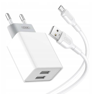 Зарядний пристрій XO L65 (2USBх2.4A) White (L65-M-WH) + кабель microUSB