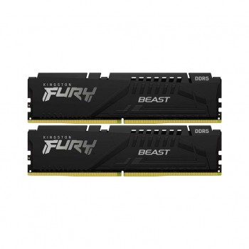 Пам'ять DDR5 32GB (2x16GB) 6000 MHz Fury Beast Black Kingston Fury (ex.HyperX) KF560C36BBE2K2-32