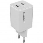 Зарядний пристрій Canyon CU45CC GaN 45W 2xPD EU White (CNS-CUW45CC)
