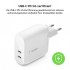 Зарядний пристрій Belkin 40W 2хUSB-С PD white (WCB006VFWH)