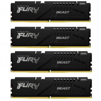 Пам'ять DDR5 128GB (4x32GB) 5600 MHz Beast Black XMP Kingston Fury (ex.HyperX) KF556C40BBK4-128