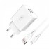 Зарядний пристрій SkyDolphin SC30T (2USB, 2.1A) White (SDMZP-000113) + кабель Type-C