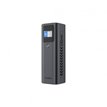 УМБ Choetech 27000mAh 140W IN/OUT, 2xUSB-C PD5.0 USB-A QC3.0 22W, Li-pol, TFT Display, black