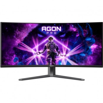 Монітор 34" AOC AG346UCD, QD-OLED, 175Гц, 0,03мс, вигнутий, HDMIx2, DP, USB-hub, HAS, чорно-сірий