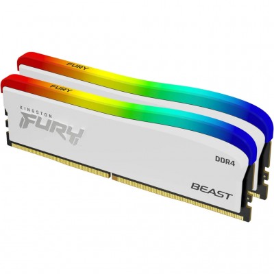 Пам'ять DDR4 16GB (2x8GB) 3200 MHz Beast White RGB SE Kingston Fury (ex.HyperX) KF432C16BWAK2/16