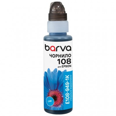 Чорнило Barva Epson 108 100 мл, Cyan, флакон OneKey (1K) (E108-949-1K)