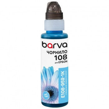 Чорнило Barva Epson 108 100 мл, Light Cyan, флакон OneKey (1K) (E108-952-1K)