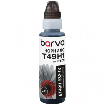 Чорнило Barva Epson T49H 100мл, Pigm, флакон OneKey, Black (ET49H-932-1K)