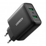 Зарядний пристрій 2xUSB 36W (USB A QC 3.0) Fast Charger чорний CD161 Ugreen (10216)