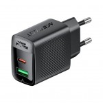 Зарядний пристрій 2xUSB 30W (USB-C+USB-A) Gan A98 Black Acefast (6974316283263)