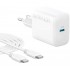 Зарядний пристрій Anker PowerPort 312 White, 20 W USB Type-C (B2347G21) + кабель USB Type-C