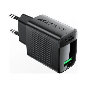 Зарядний пристрій USB-A 20W + Type-C cable A90 Fast Charger Black Acefast (6974316280064)