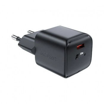 Зарядний пристрій USB-C 20W Gan A73 mini Fast Charger Black Acefast (6974316282648)