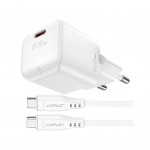 Зарядний пристрій USB-C 30W Gan A77 mini + USB-C cable Fast Charger White Acefast (6974316282853)