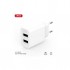 Зарядний пристрій XO L109 12W (2USB/2.4A) + USB - MicroUSB White (XO-L109-M)