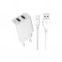Зарядний пристрій XO L109 12W (2USB/2.4A) + USB - MicroUSB White (XO-L109-M)
