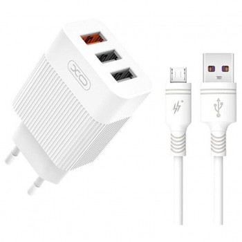 Зарядний пристрій XO L72 QC3.0 3USB +micro (XO-L72-MCR)