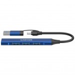 USB-хаб Canyon hub DS-02 4in1 USB-A/C Blue (CNS-TDS02BL)