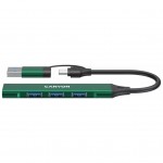 USB-хаб Canyon hub DS-02 4in1 USB-A/C Green (CNS-TDS02GR)