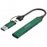 USB-хаб Canyon hub DS-02 4in1 USB-A/C Green (CNS-TDS02GR)