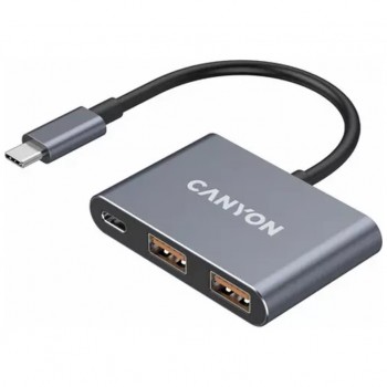 USB-хаб Canyon hub DS-3 3in1 USB-C Dark Grey (CNS-TDS3)