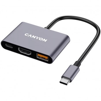 USB-хаб Canyon hub DS-4 3in1 USB-C Grey (CNS-TDS4)