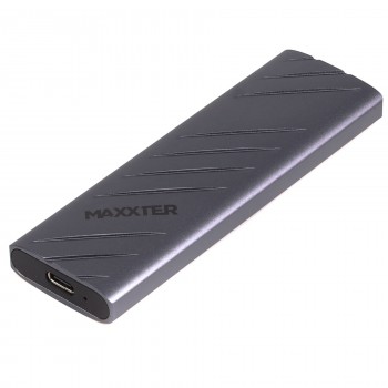 Зовнішня кишеня Maxxter M.2 NVMe PCIe, USB 3.2 Type-C, Metal, Black (EHDE-2280S-01)