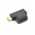 Перехідник HDMI (F) to mini HDMI (M) / micro HDMI (M) PowerPlant (CA912056)