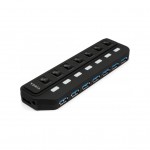 USB-хаб Vinga USB3.0 to 7*USB3.0 1m cable with Switch and Power (VHA3A7B)