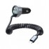 Зарядний пристрій Choetech 2xUSB 65W (1xUSB-C+1USB-A) PD 30W with spring Type-C cable 1.2M black (TC0030-BK)